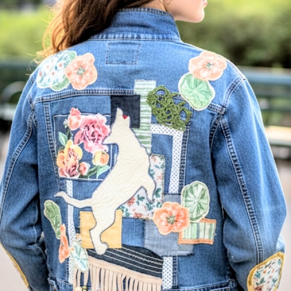 Woman Within Custom Upcycled Patchwork Denim Jack… - image 9